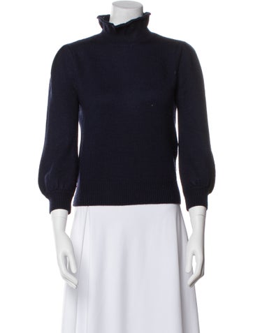 Pre-owned Co Merino Wool Turtleneck Sweater In Blue