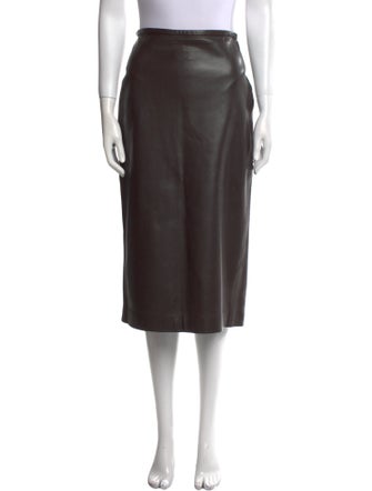 Co. Lambskin Midi Length Skirt