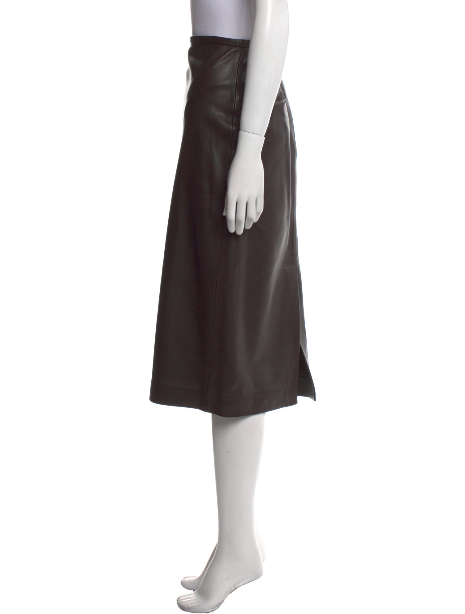 Co. Lambskin Midi Length Skirt