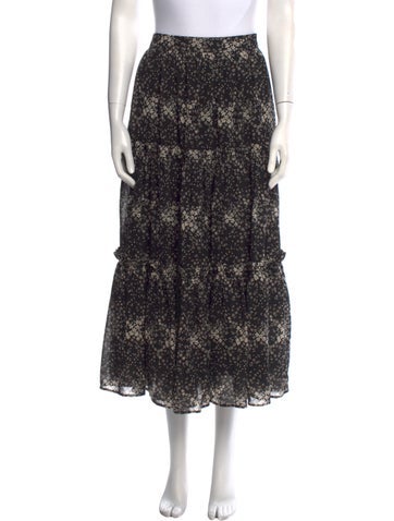 Pre-owned Co Wool Midi Length Skirt In Black