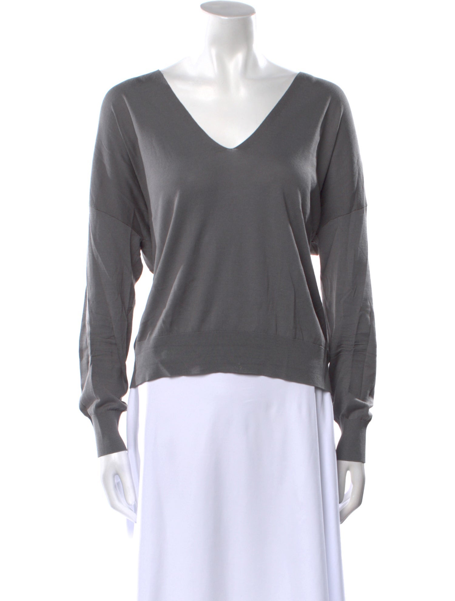 Co. Silk V-Neck Sweatshirt