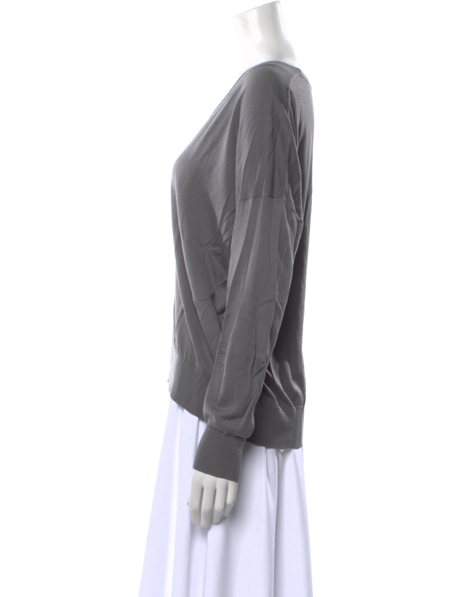 Co. Silk V-Neck Sweatshirt