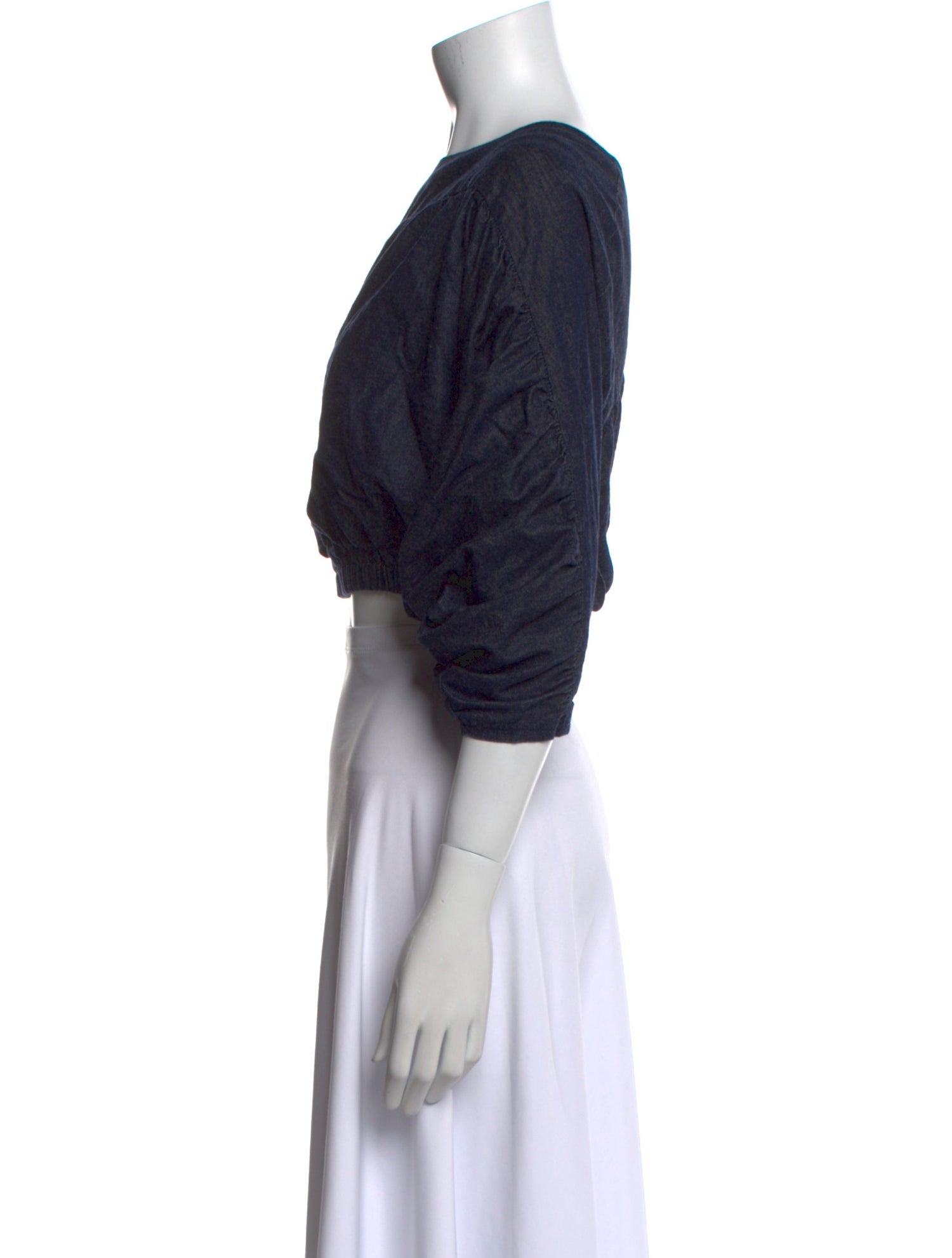 Co. Linen Bateau Neckline Crop Top