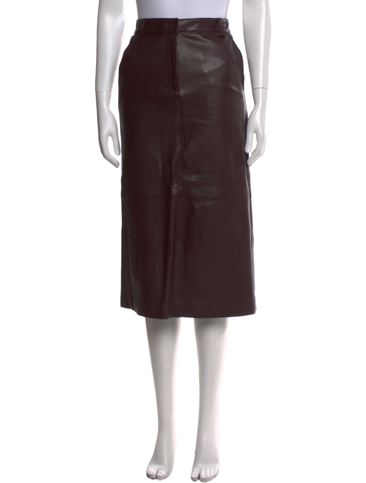 Co. Lambskin Midi Length Skirt