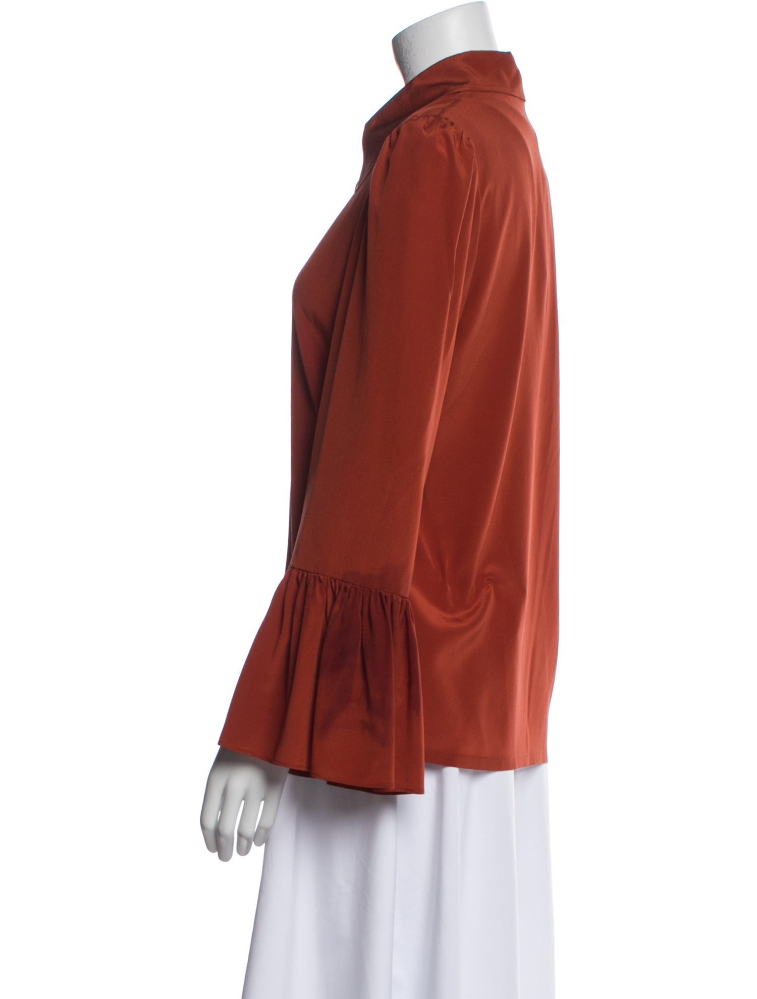 Co. Silk Long Sleeve Button-Up Top