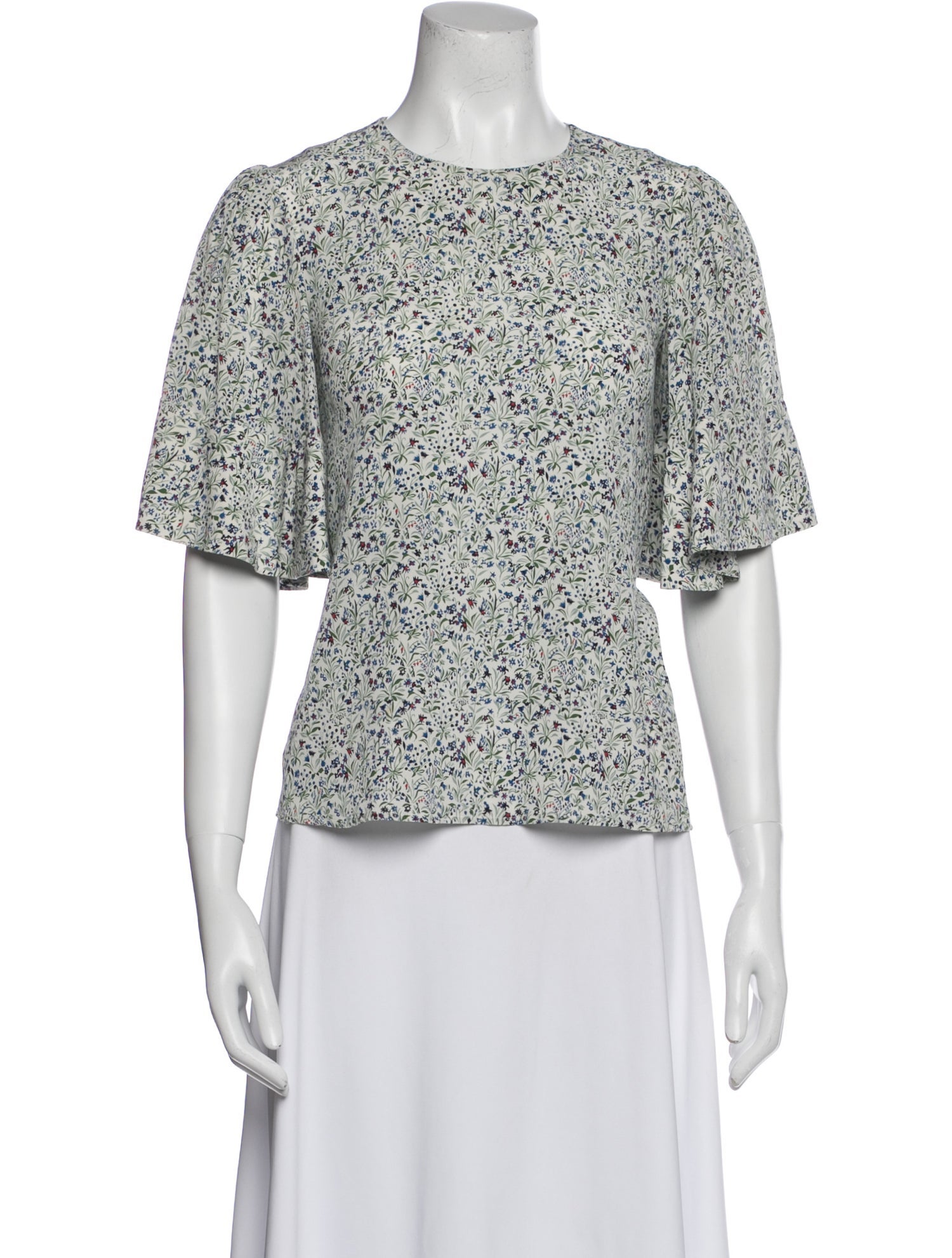 Co. Silk Floral Print Top