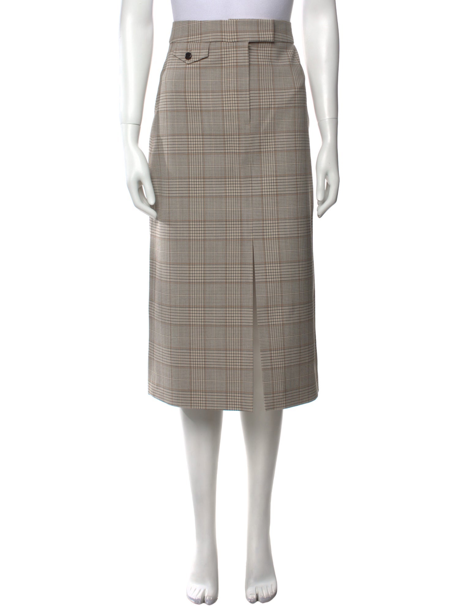 Co. Plaid Print Midi Length Skirt