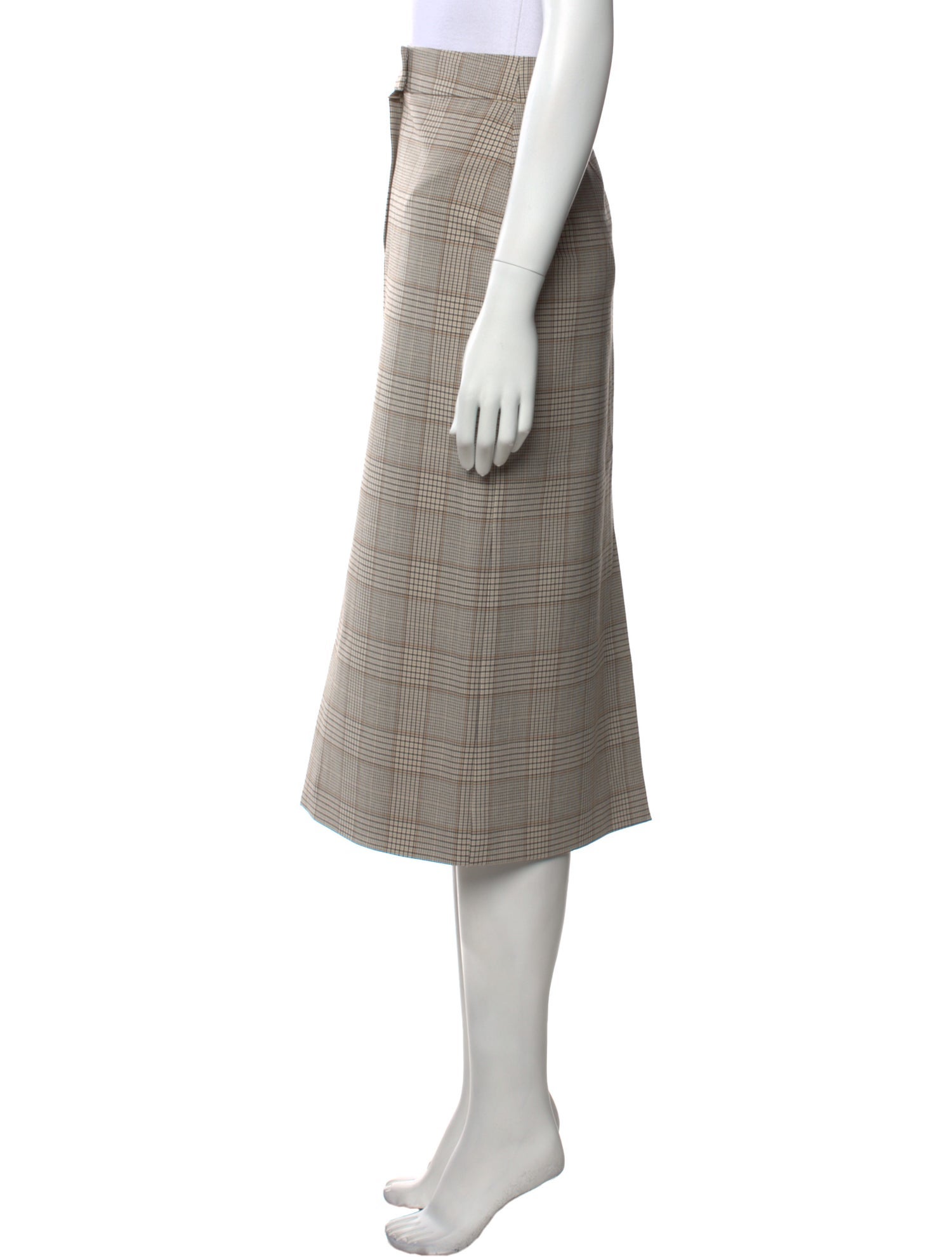 Co. Plaid Print Midi Length Skirt