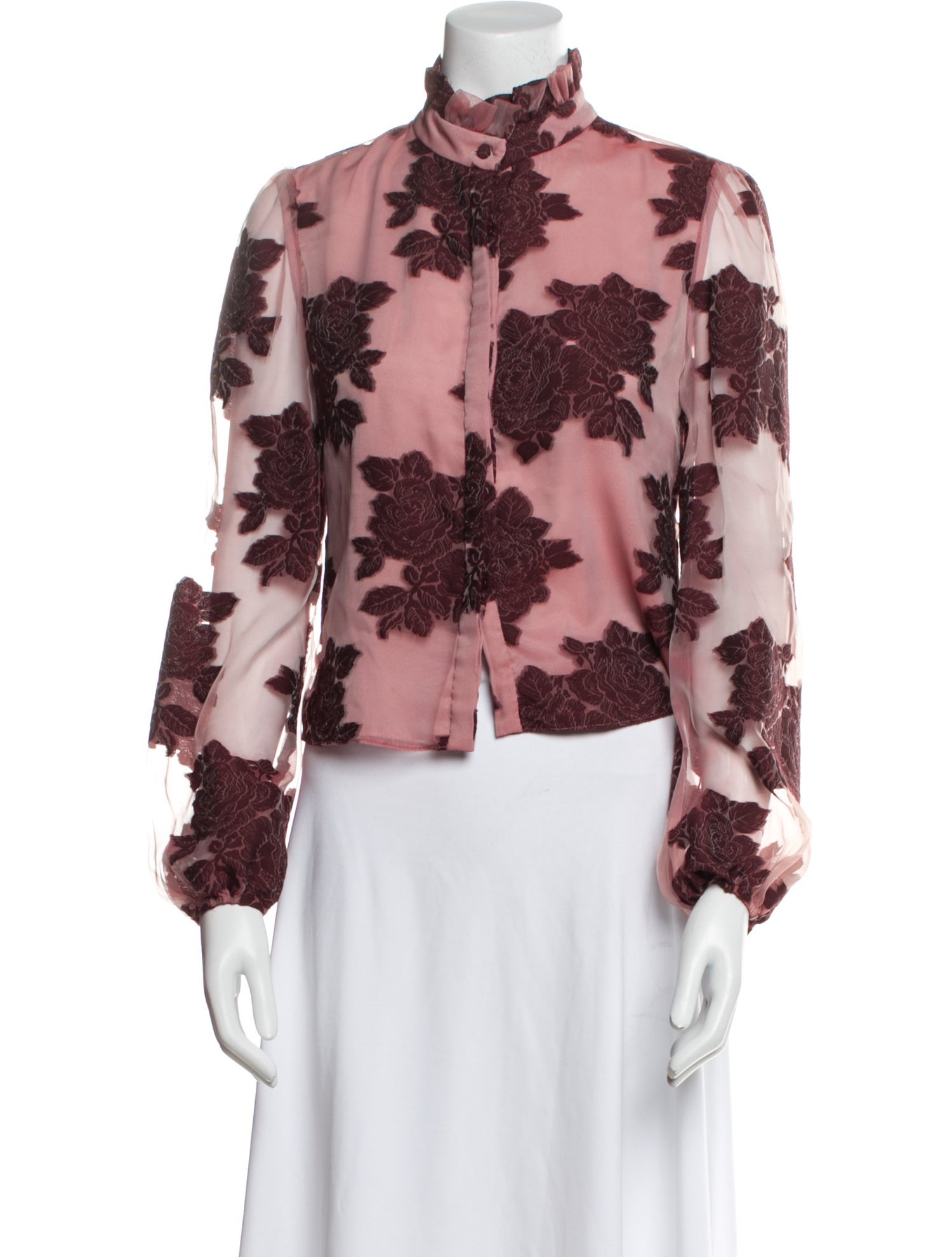 Co. Wool Floral Print Blouse