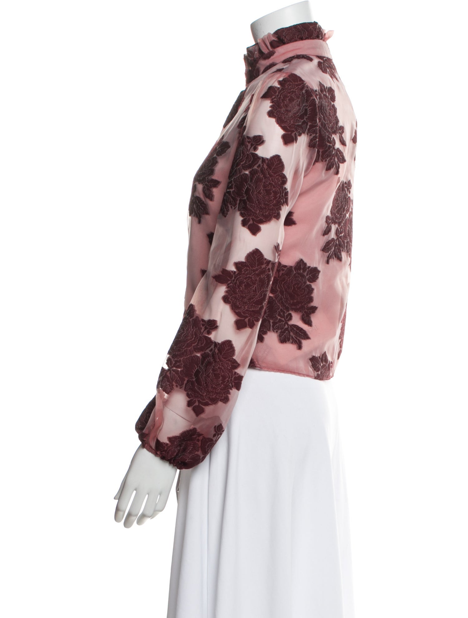 Co. Wool Floral Print Blouse