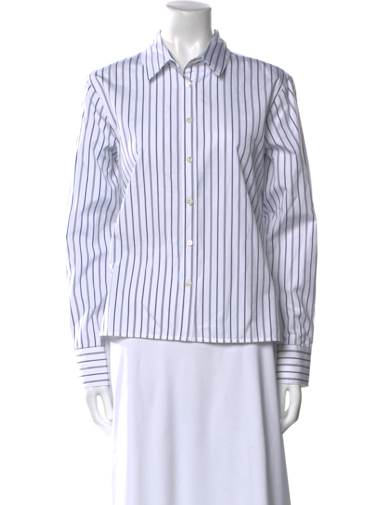 Co. Striped Long Sleeve Button-Up Top