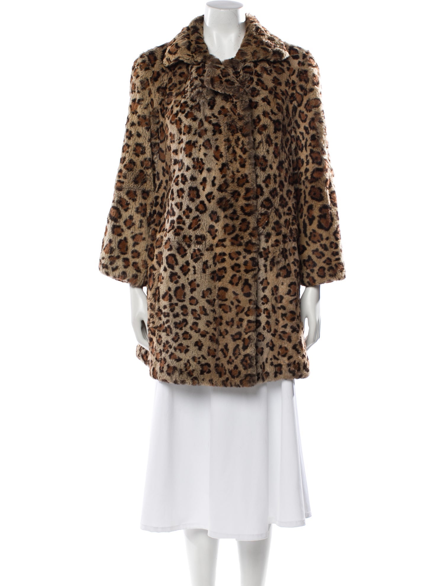 Co. Fur Animal Print Fur Coat