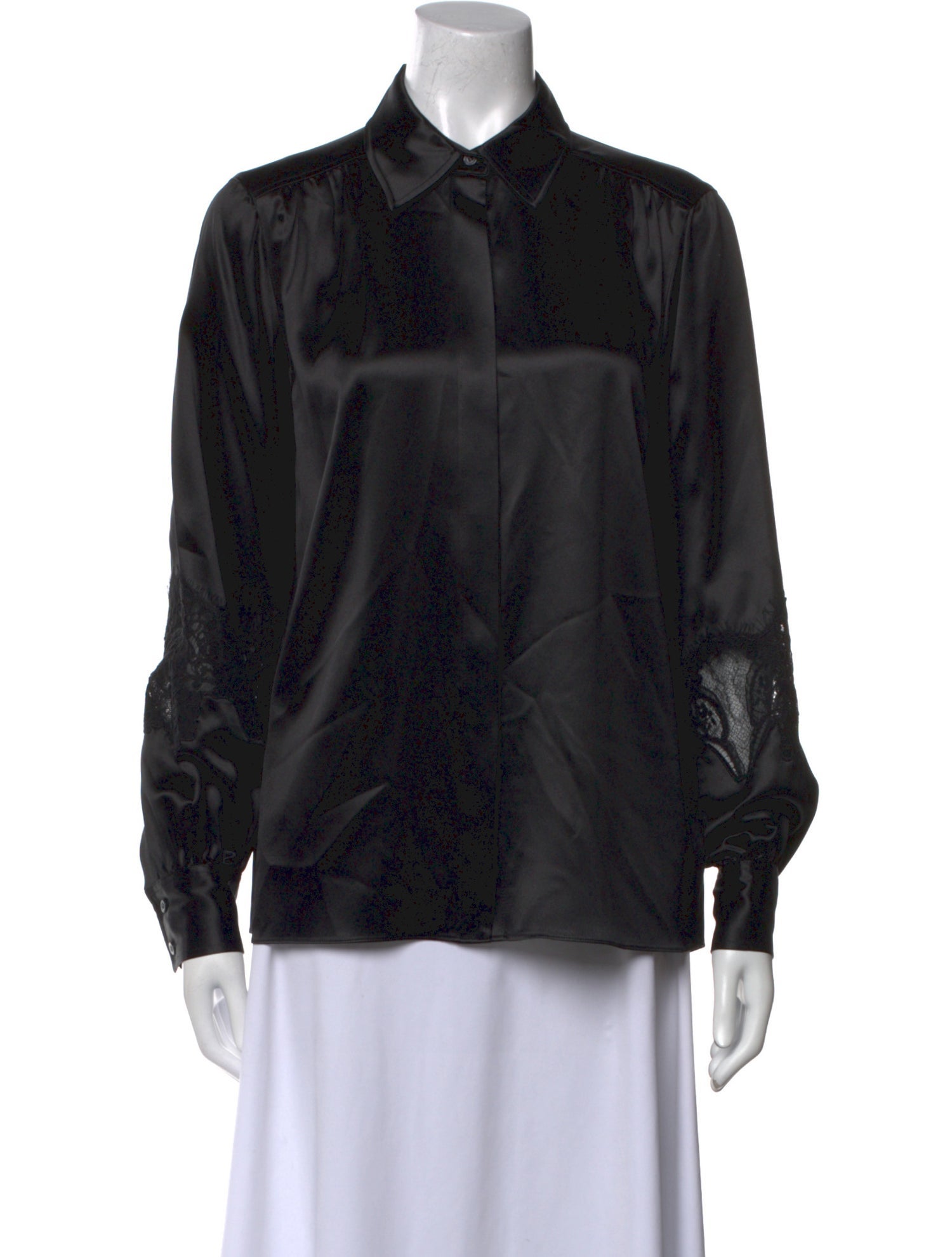 Co. Silk Long Sleeve Button-Up Top
