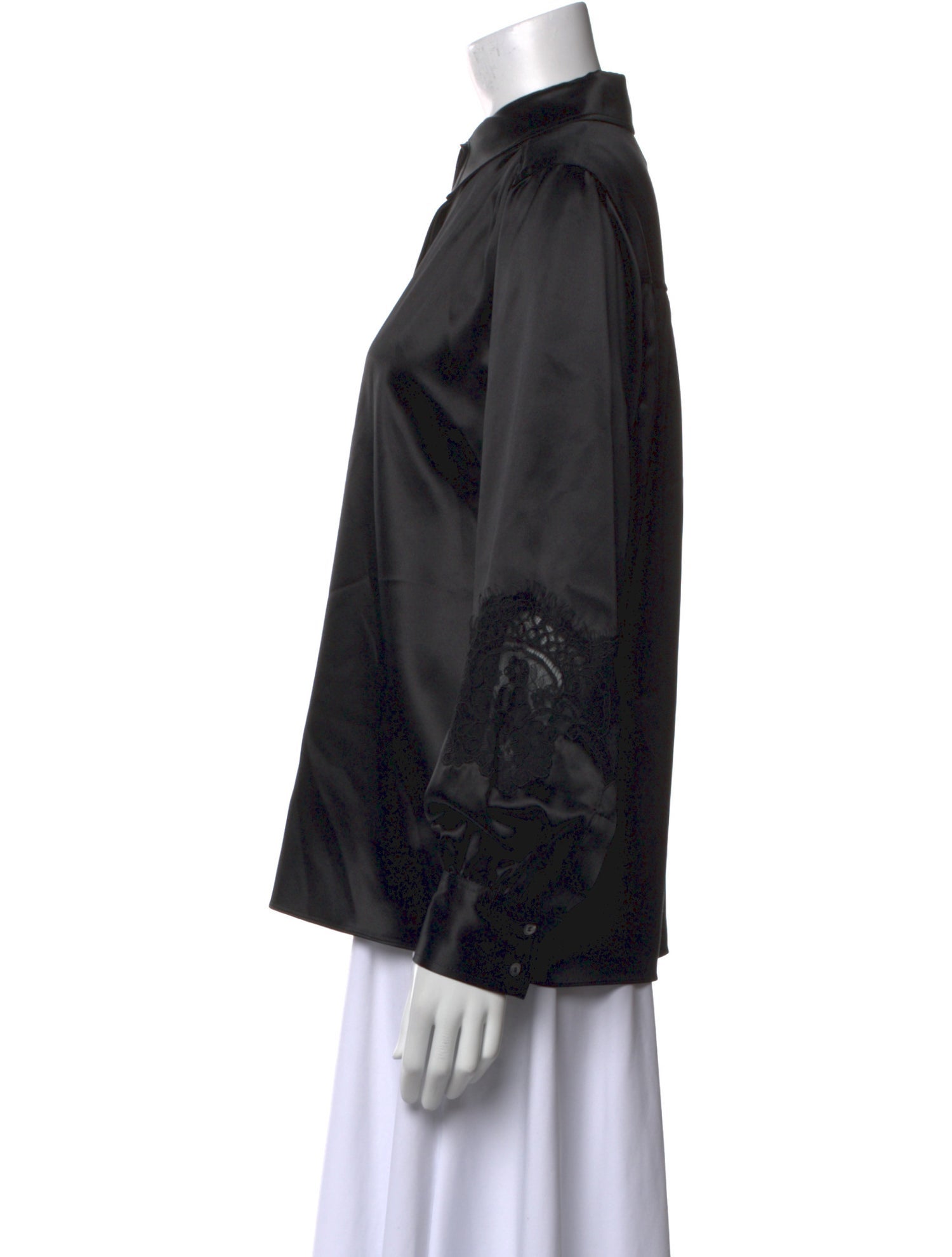 Co. Silk Long Sleeve Button-Up Top