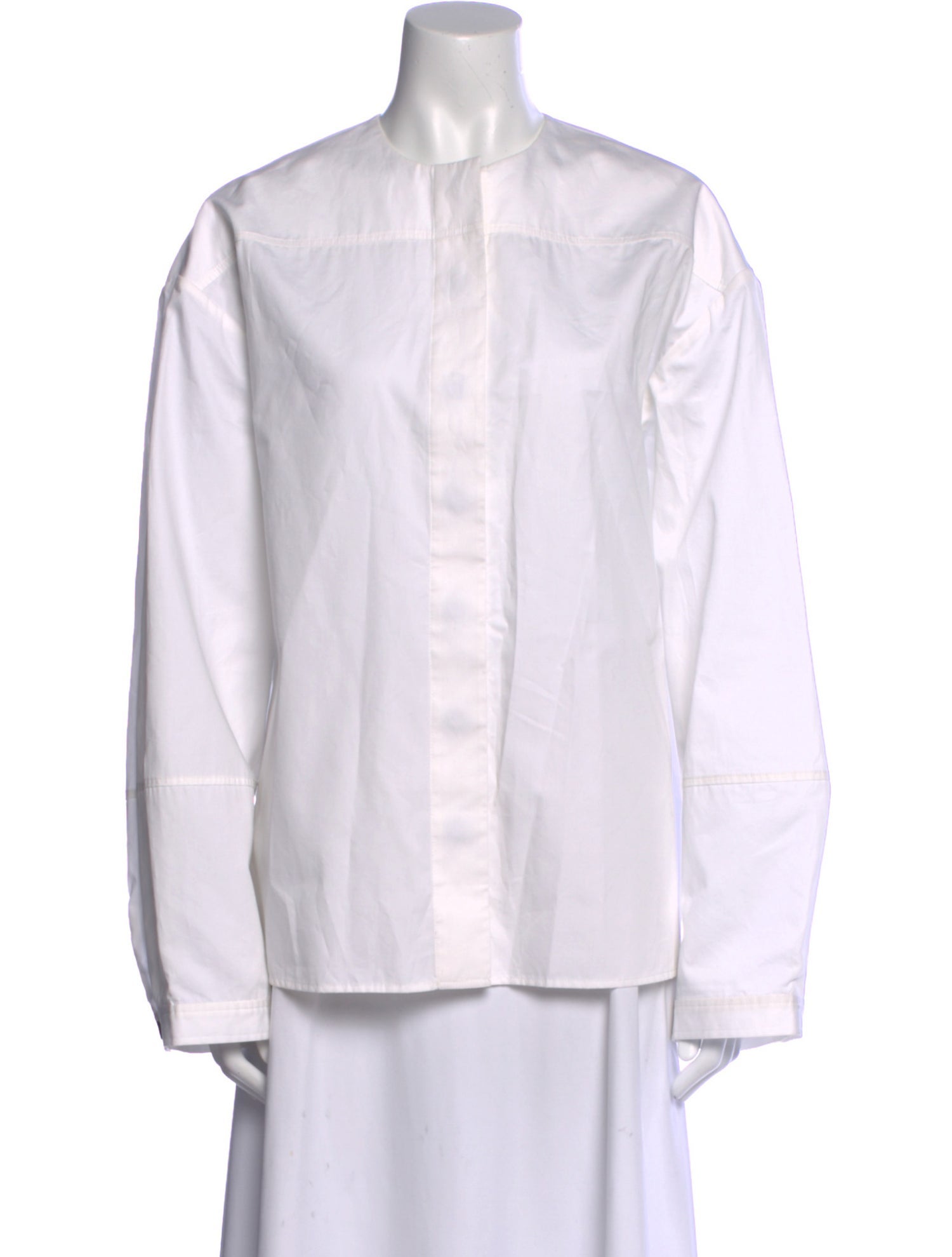 Co. Crew Neck Long Sleeve Button-Up Top