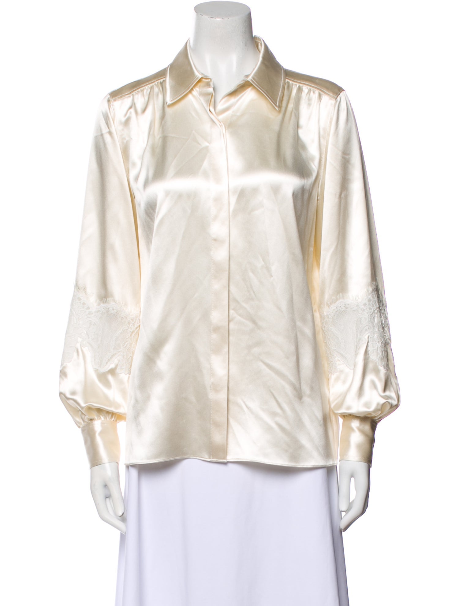 Co. Silk Long Sleeve Button-Up Top
