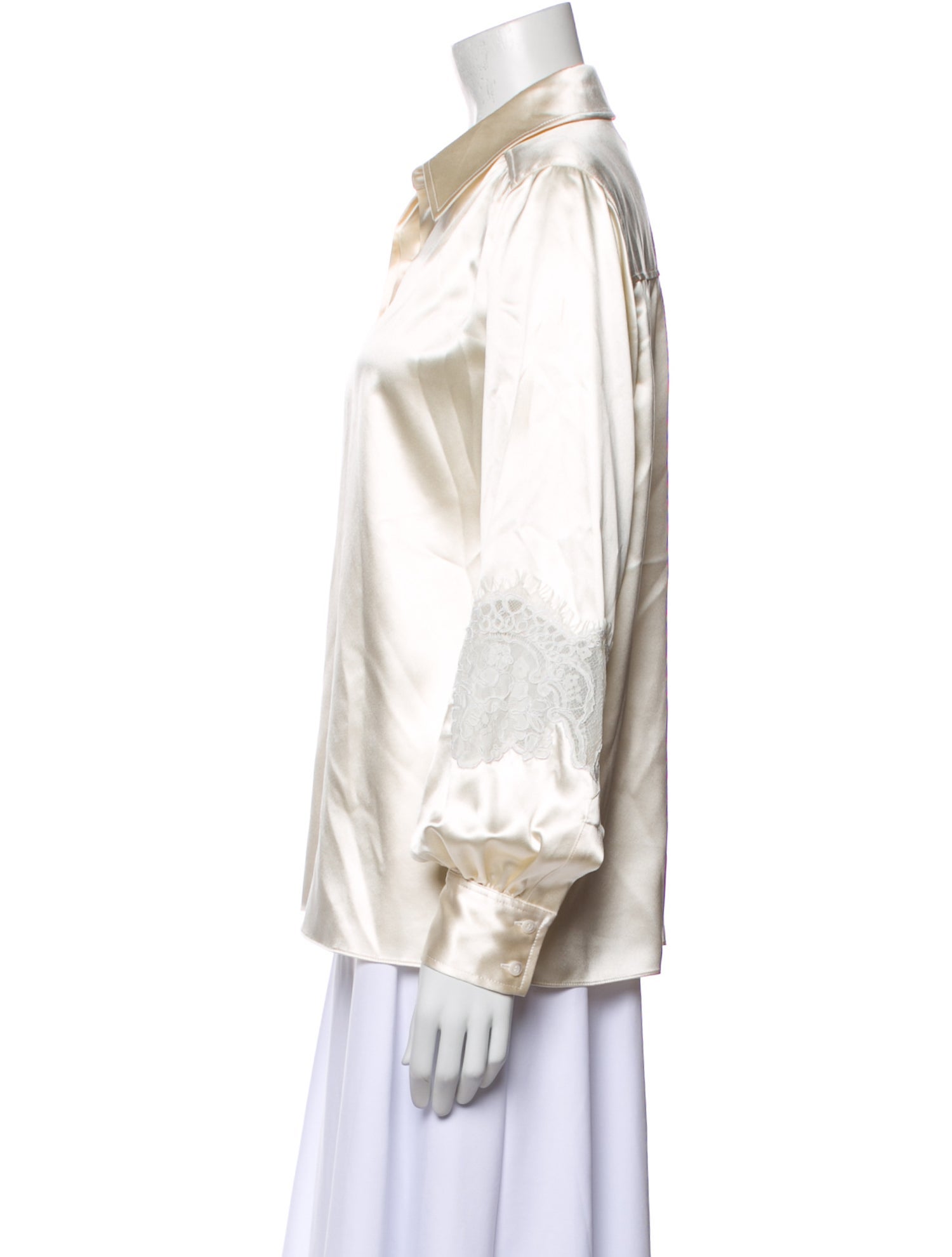 Co. Silk Long Sleeve Button-Up Top