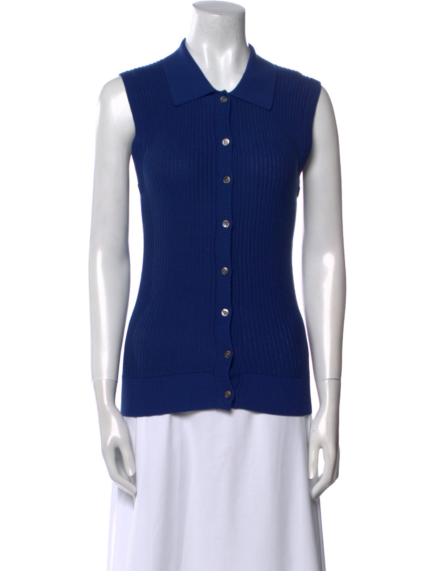 Co. Silk Sleeveless Button-Up Top