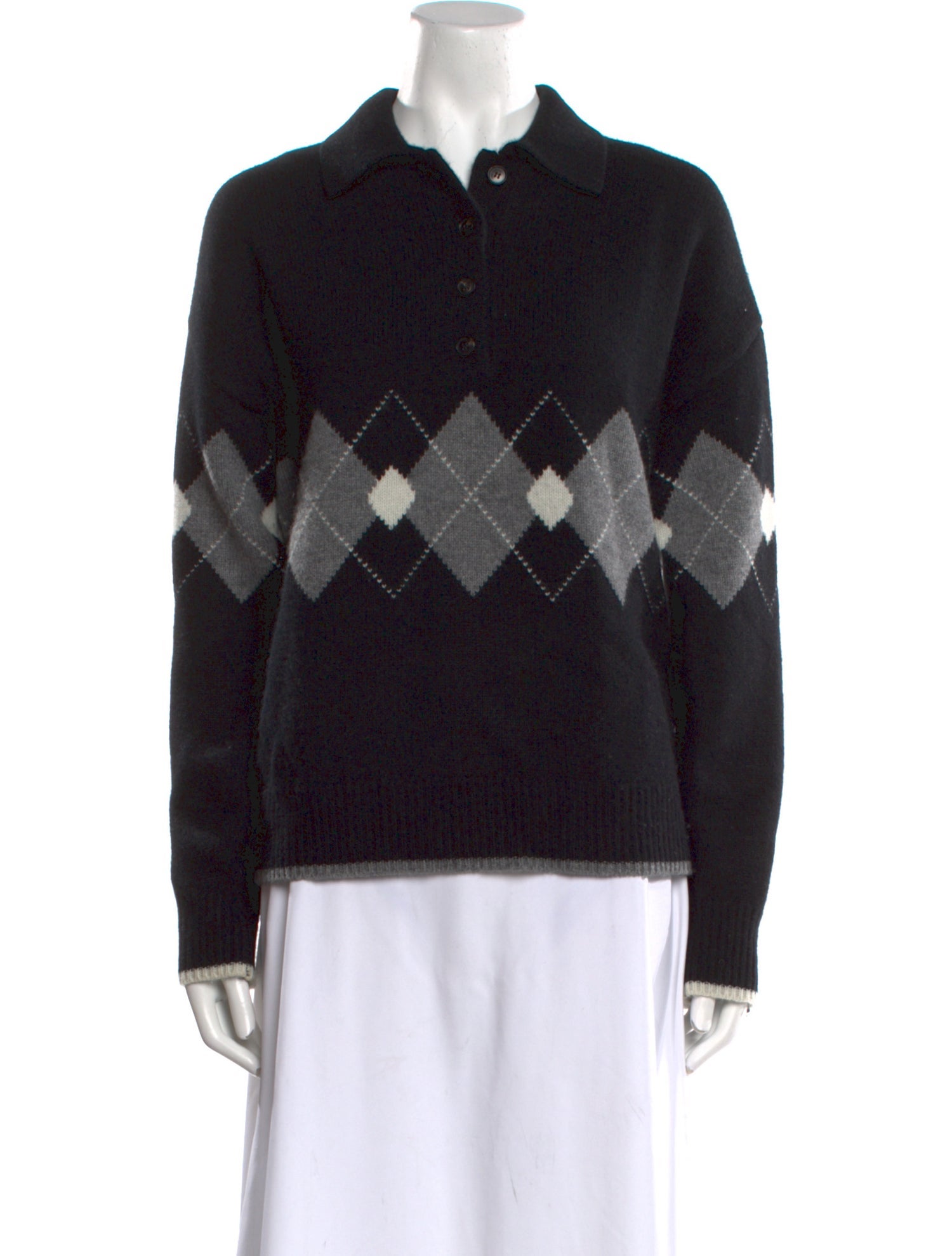 Co. Cashmere Graphic Print Sweater