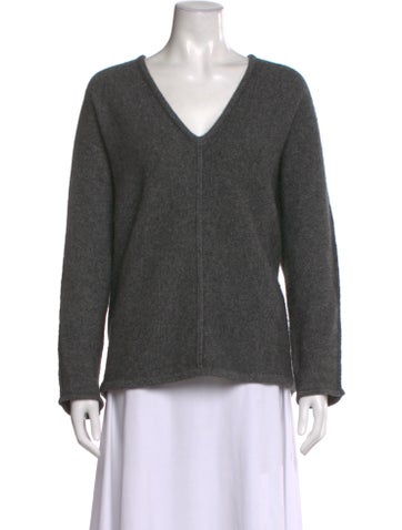Pre-owned Co Cashmere V-neck Sweater In Gray