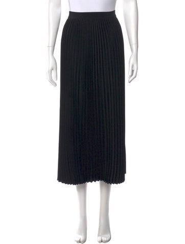 Pre-owned Co Pleated Accents Midi Length Skirt In Black
