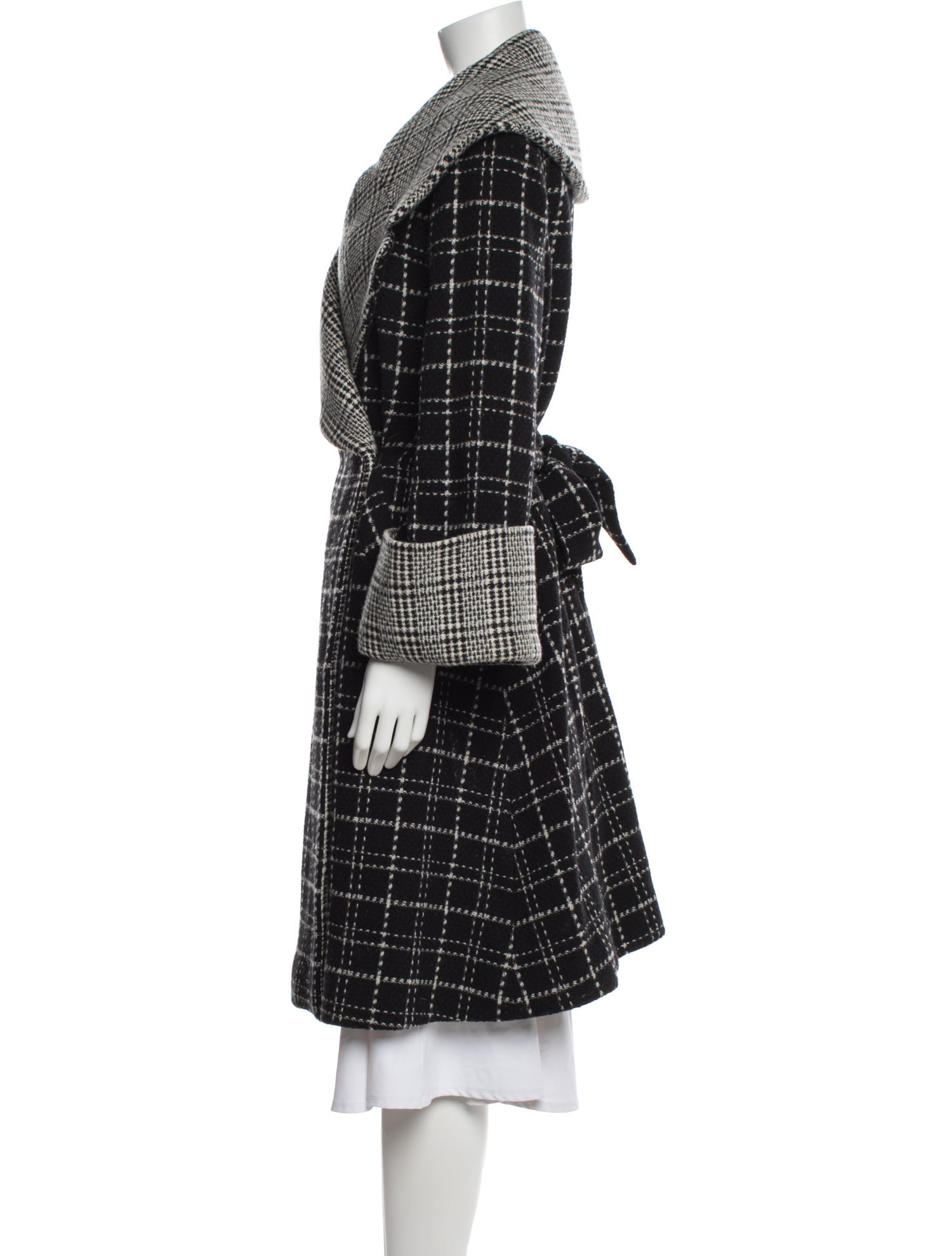 Co. Wool Plaid Print Coat