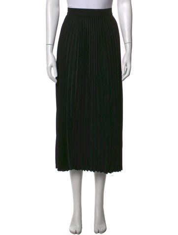 Pre-owned Co Pleated Accents Midi Length Skirt In Black