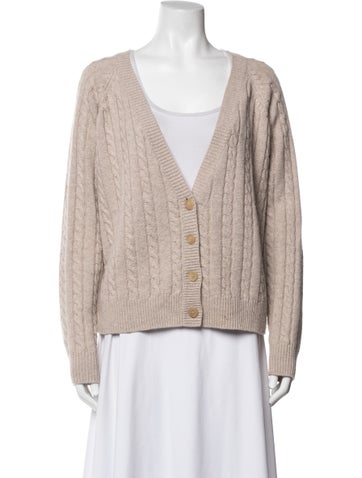 Pre-owned Co Cashmere V-neck Sweater In Purple