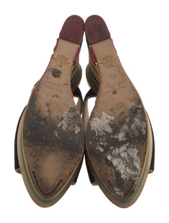 Charlotte Olympia x Solange Azagury-Partridge Suede Colorblock Pattern Mules