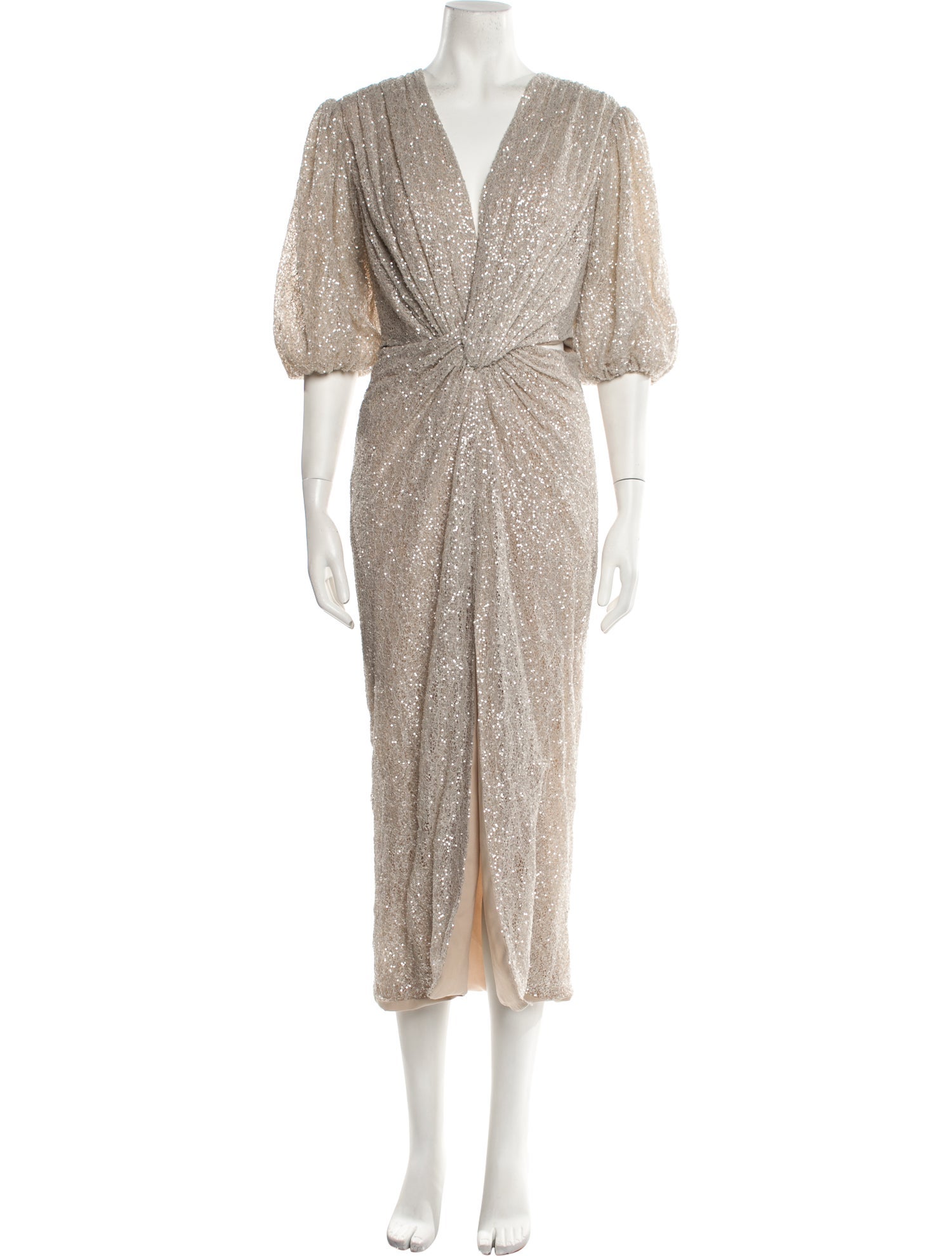 Costarellos V-Neck Long Dress