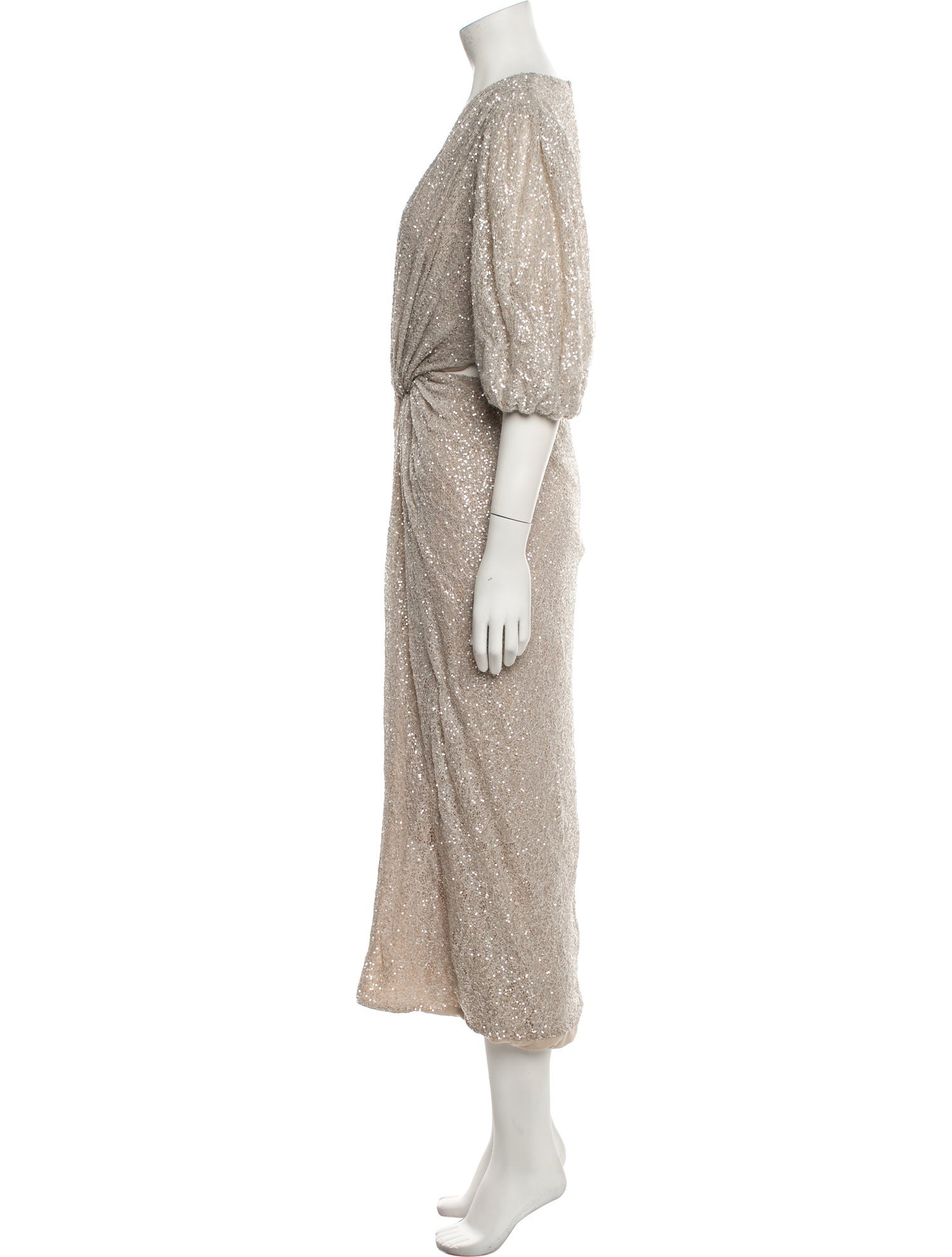 Costarellos V-Neck Long Dress