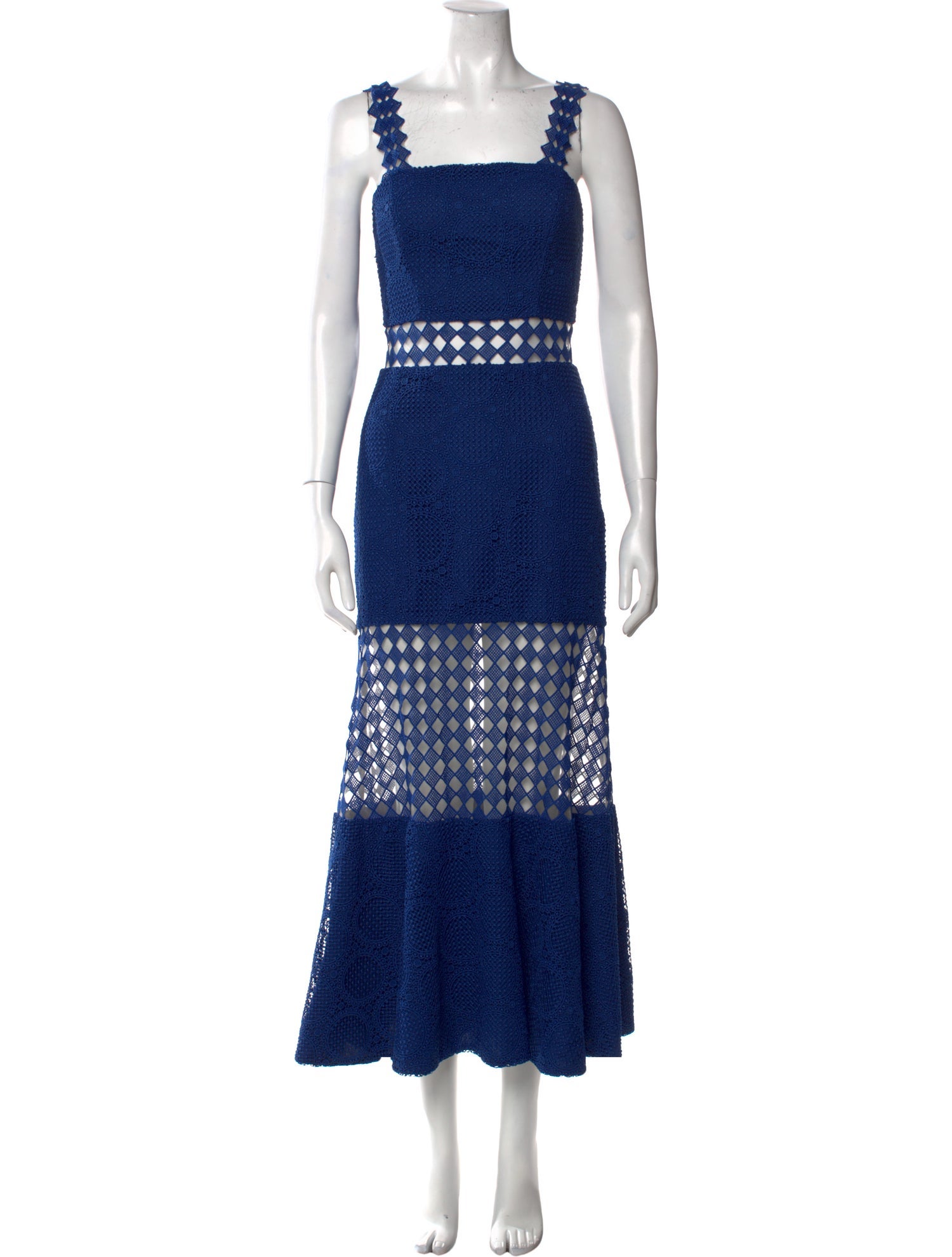 Costarellos Lace Pattern Midi Length Dress