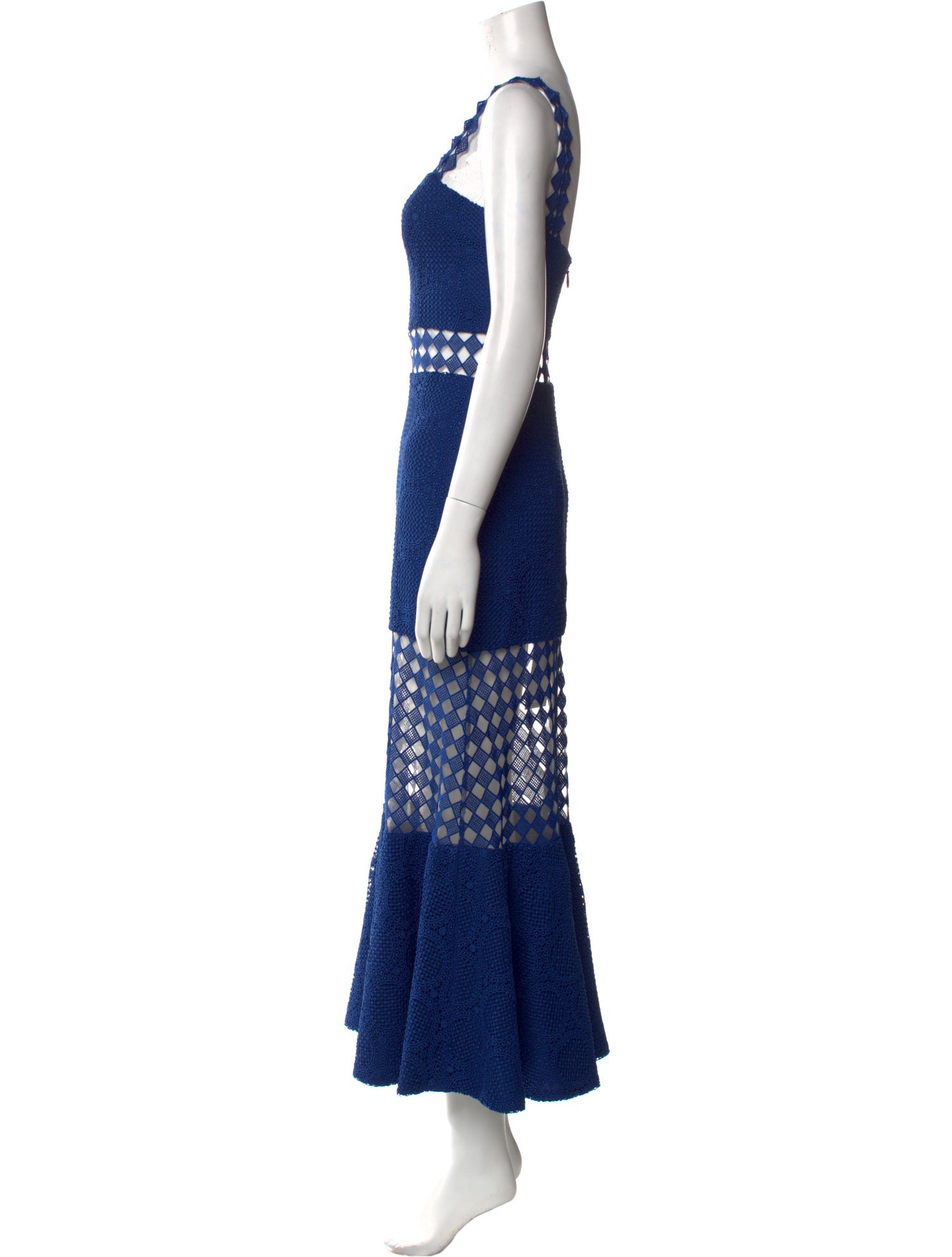 Costarellos Lace Pattern Midi Length Dress