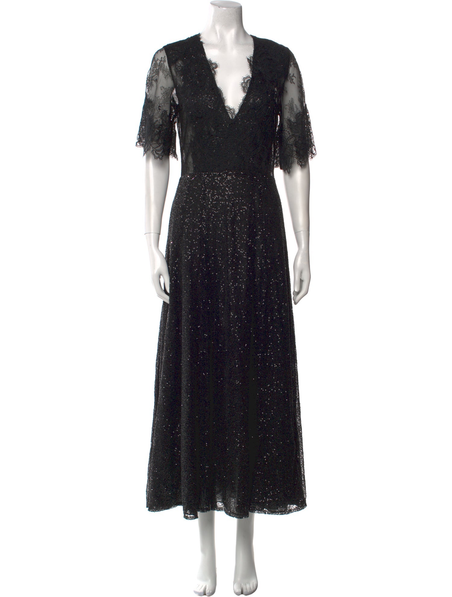 Costarellos V-Neck Long Dress