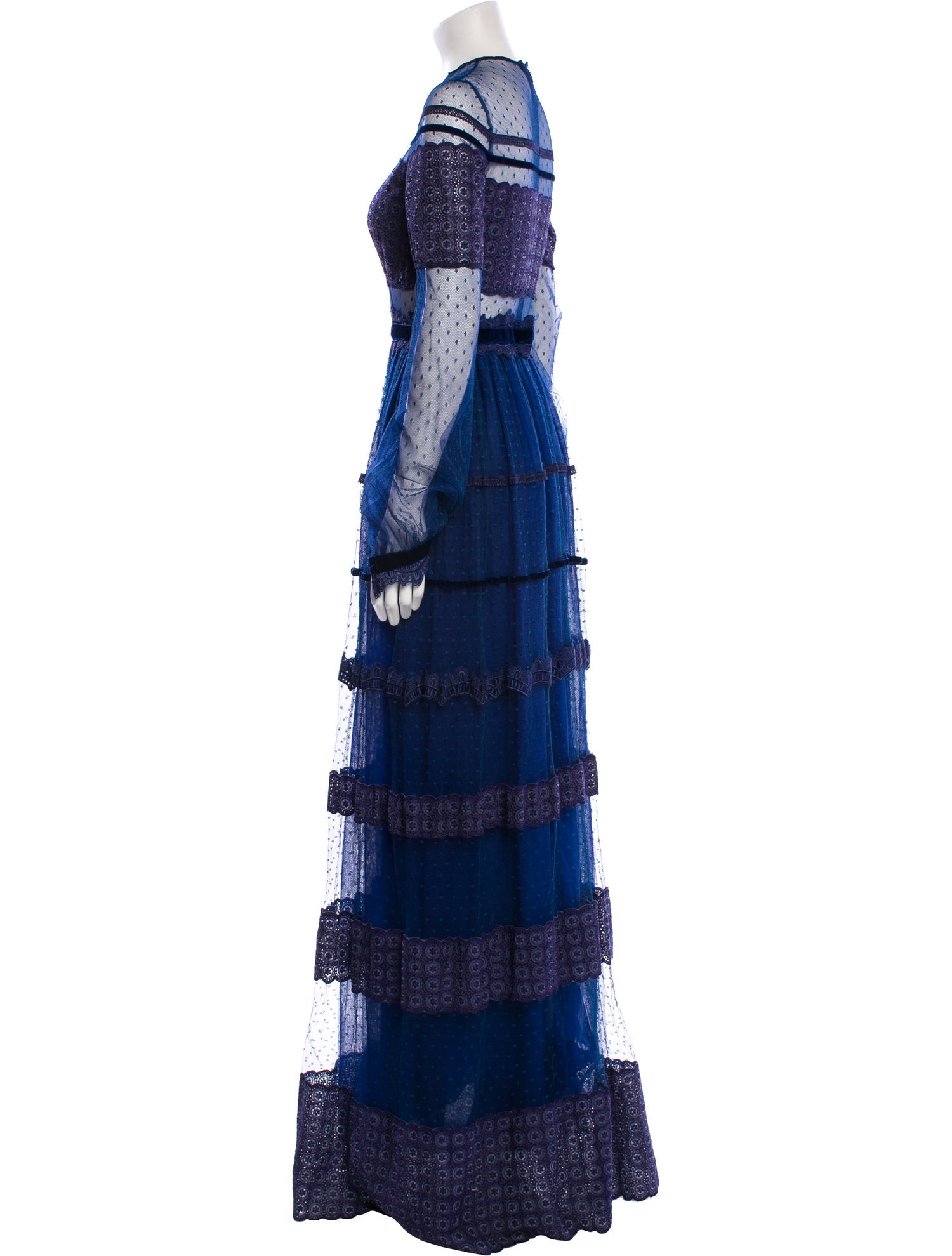 Costarellos Lace Pattern Long Dress w/ Tags