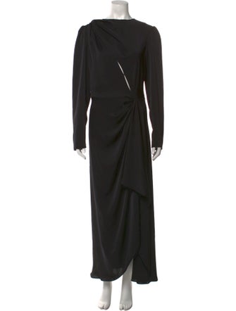 Costarellos Bateau Neckline Long Dress