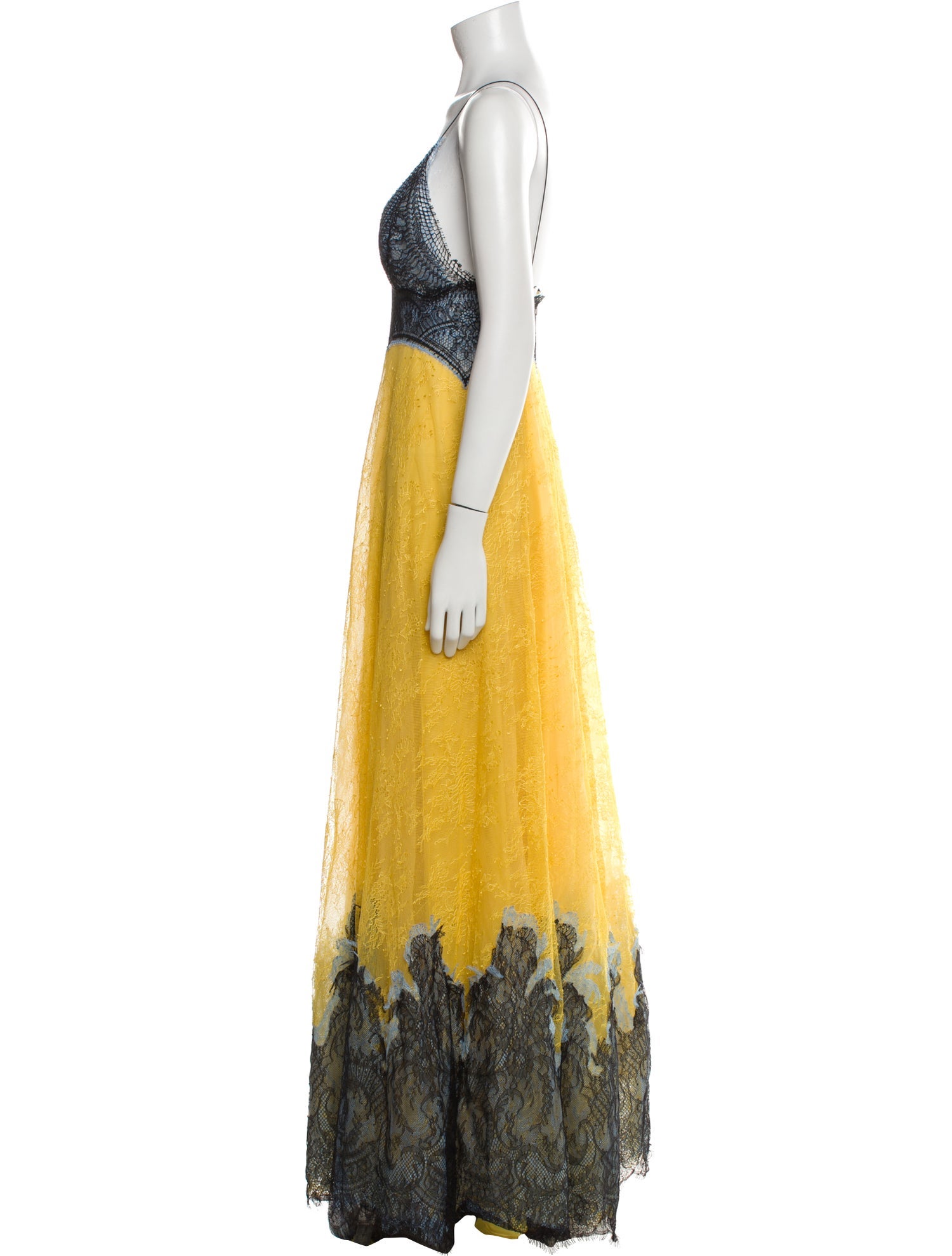 Costarellos Lace Pattern Long Dress