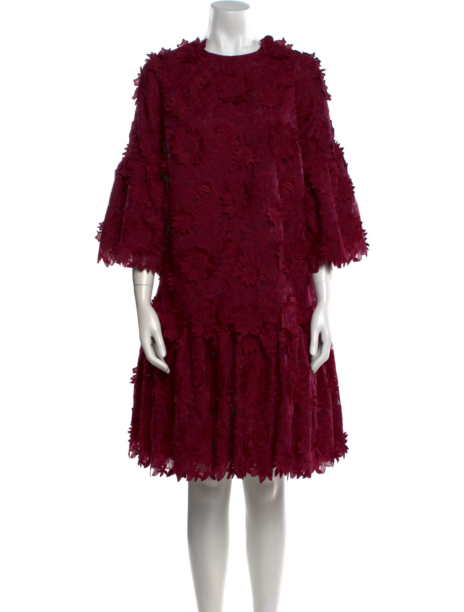 Costarellos Lace Pattern Knee-Length Dress