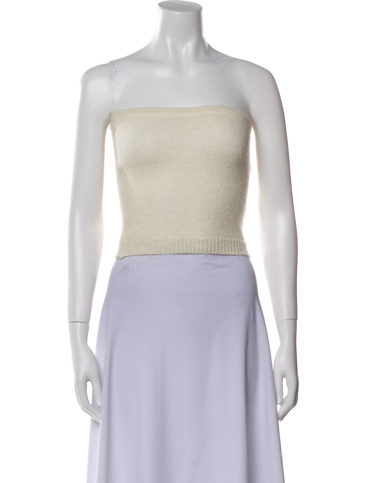 Costarellos Wool Strapless Crop Top