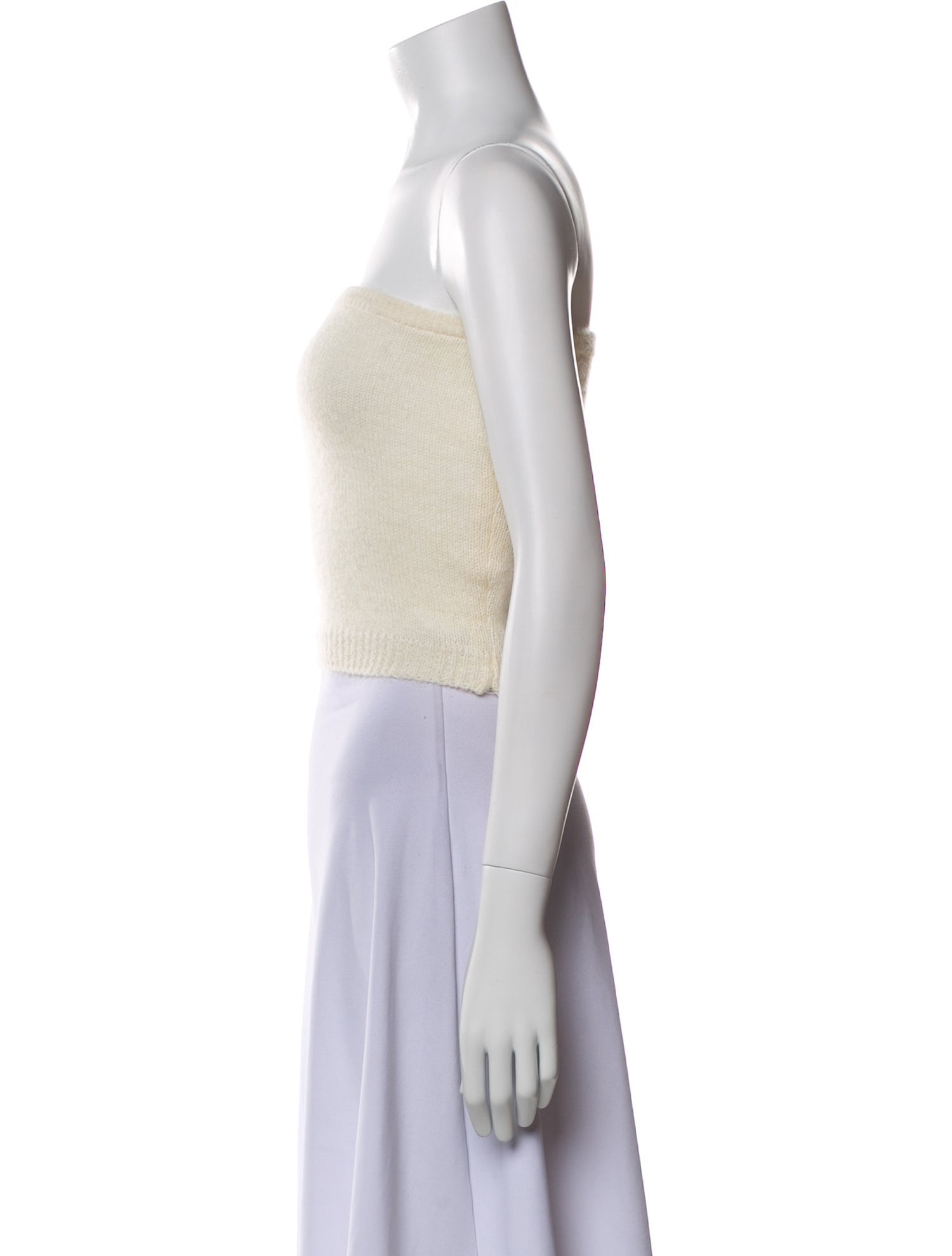 Costarellos Wool Strapless Crop Top