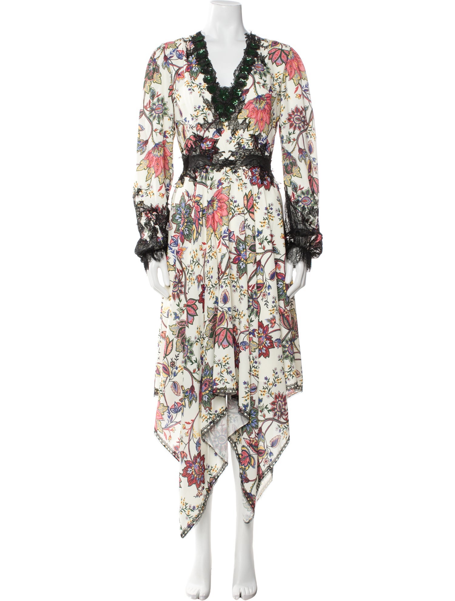 Costarellos Floral Print Long Dress
