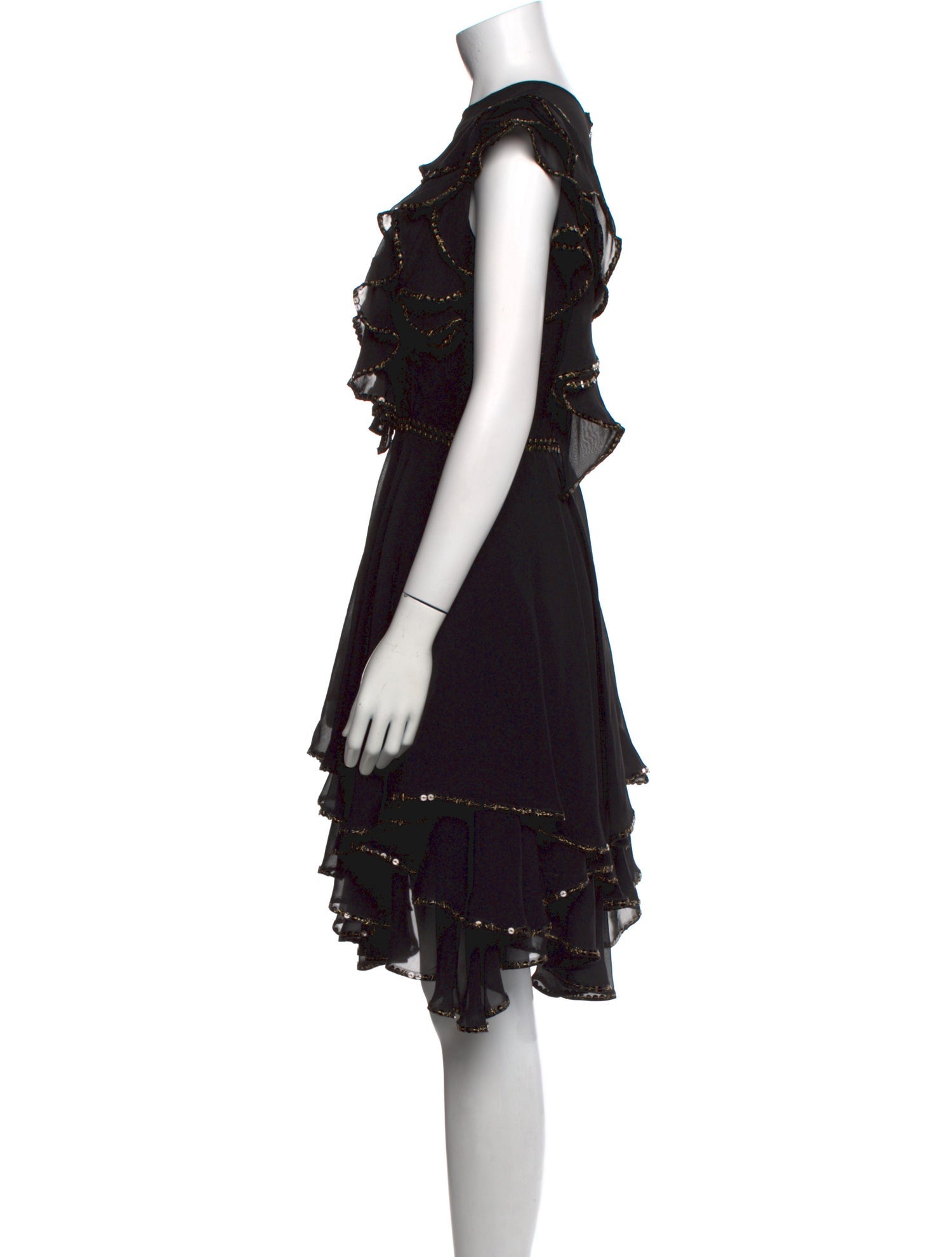 Costarellos Silk Knee-Length Dress