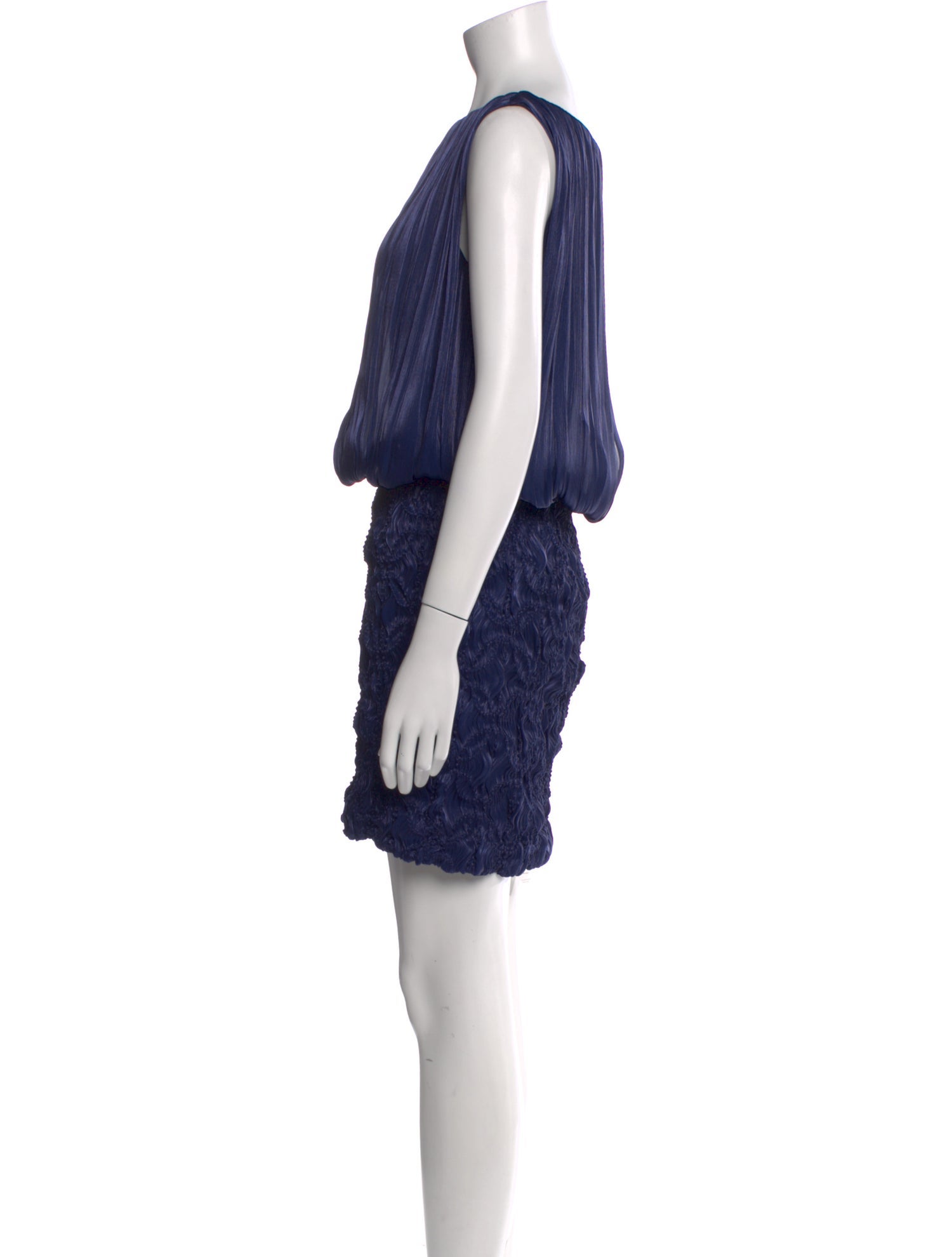 Costarellos Bateau Neckline Mini Dress