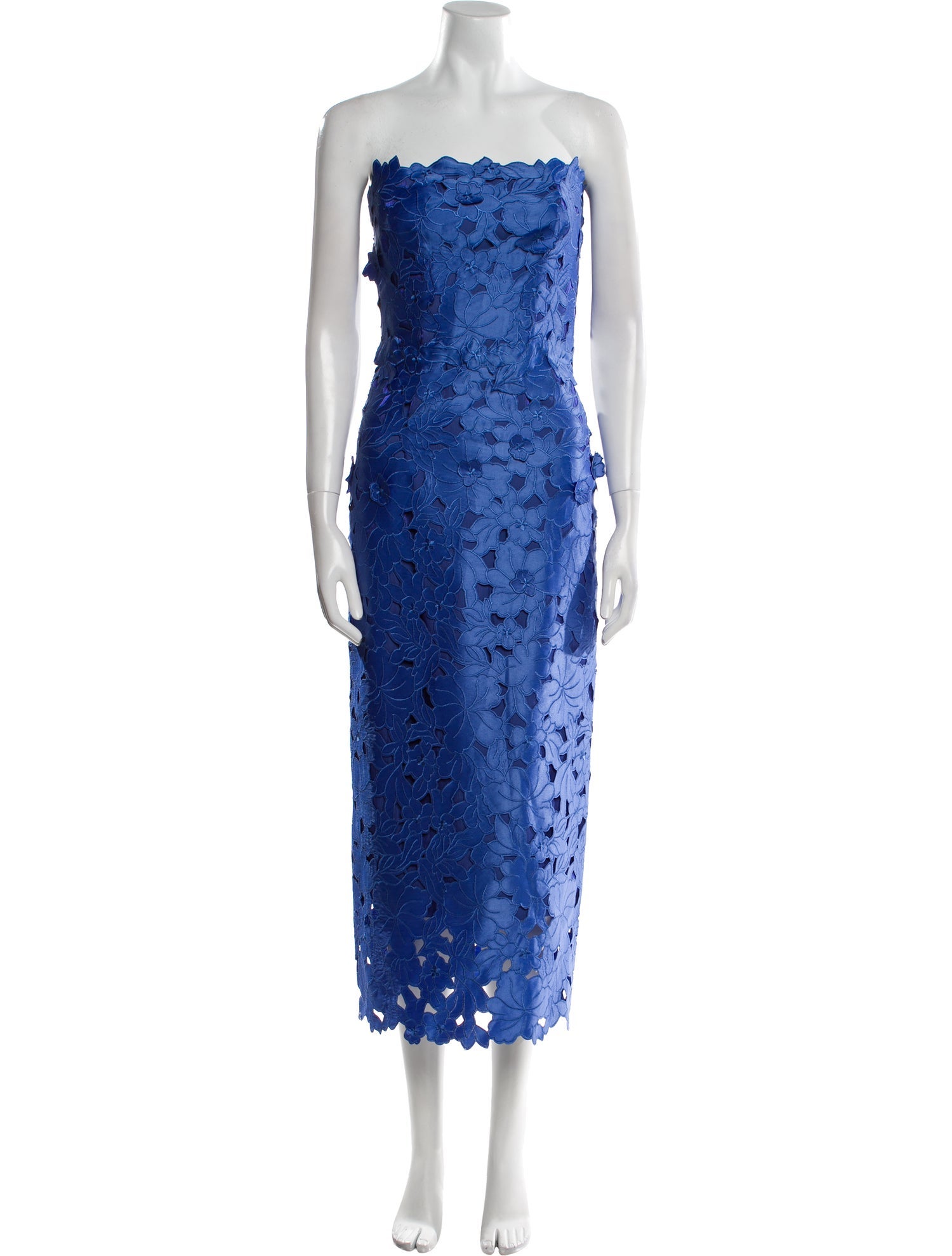 Costarellos Lace Pattern Midi Length Dress