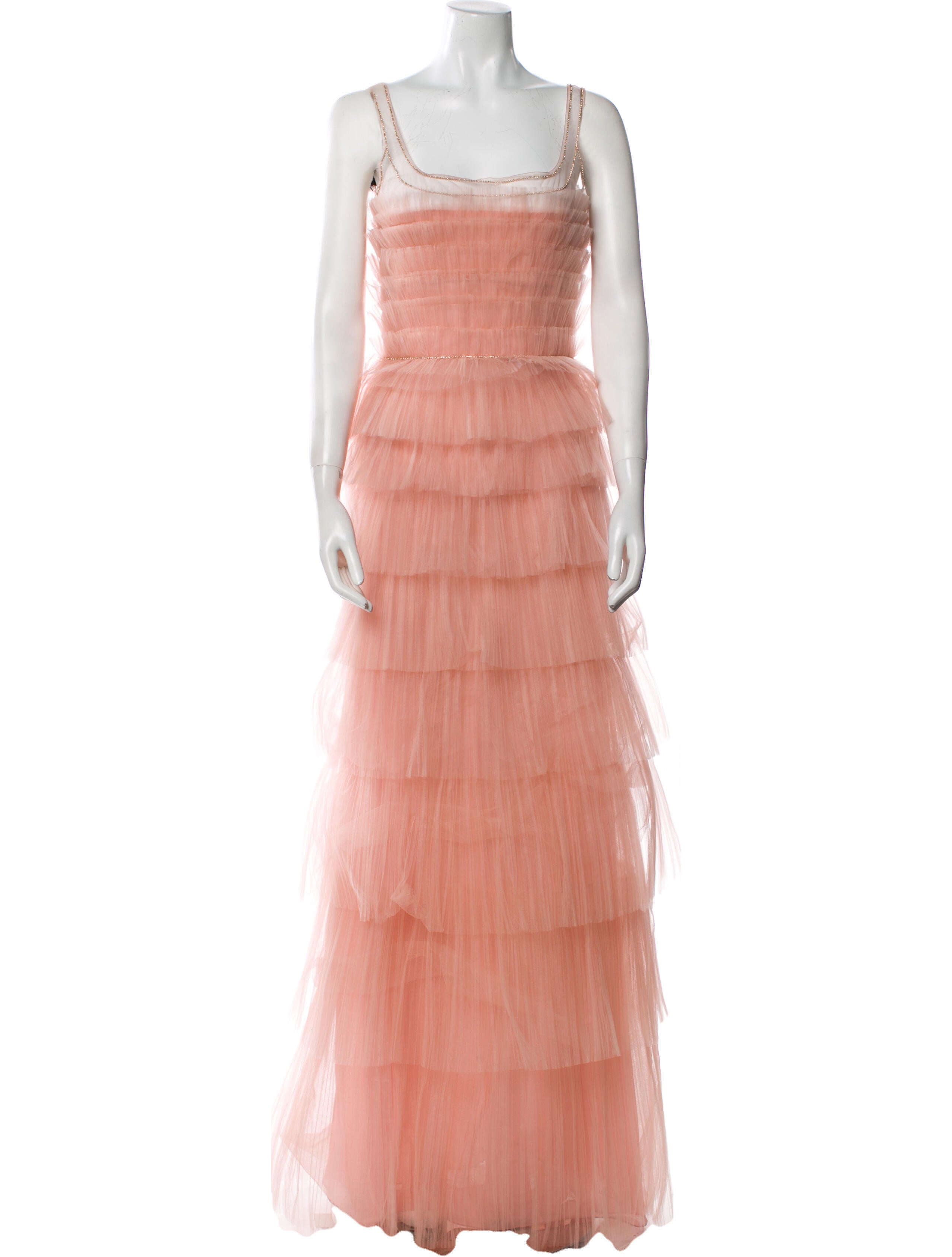 Costarellos Mesh Long Dress