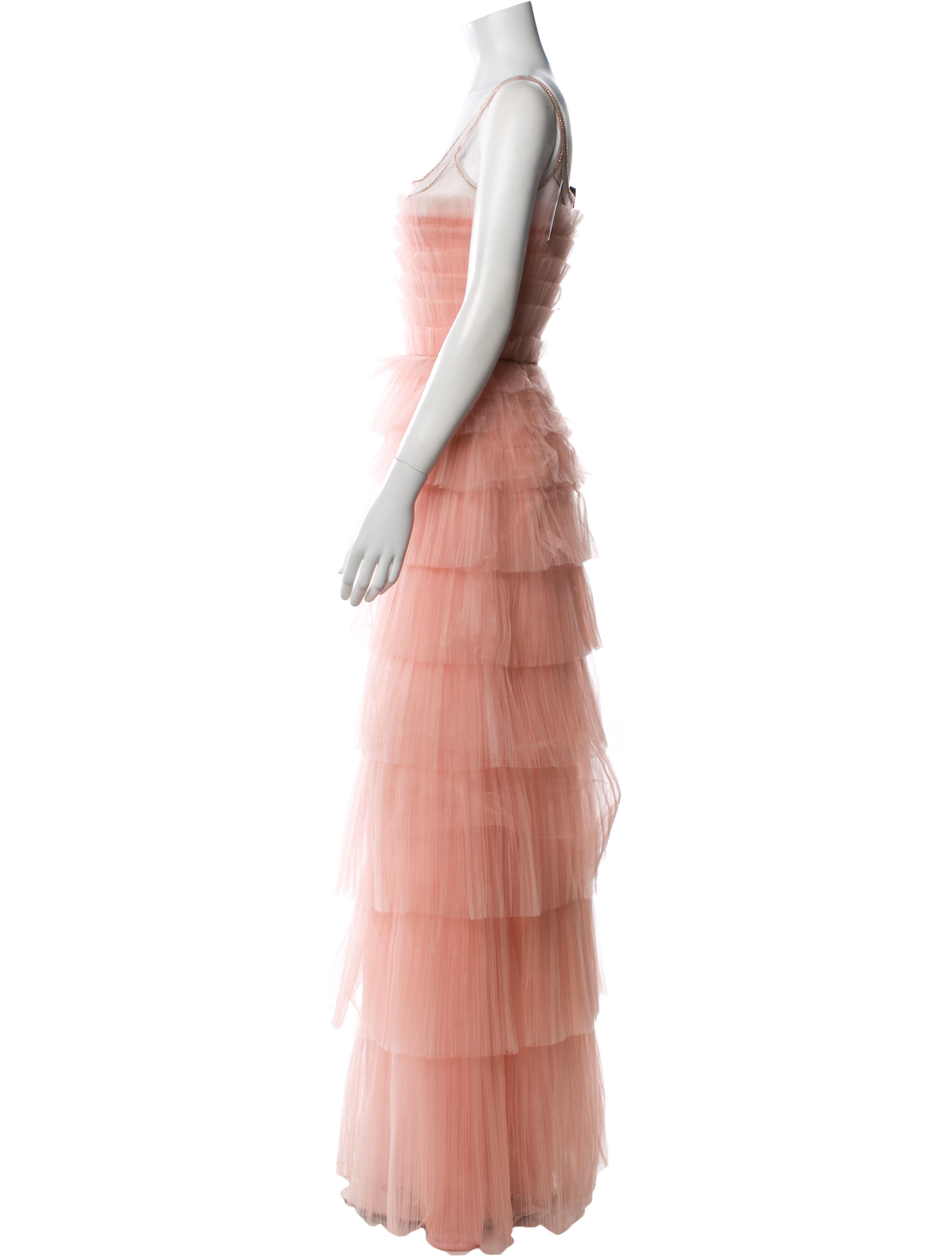 Costarellos Mesh Long Dress