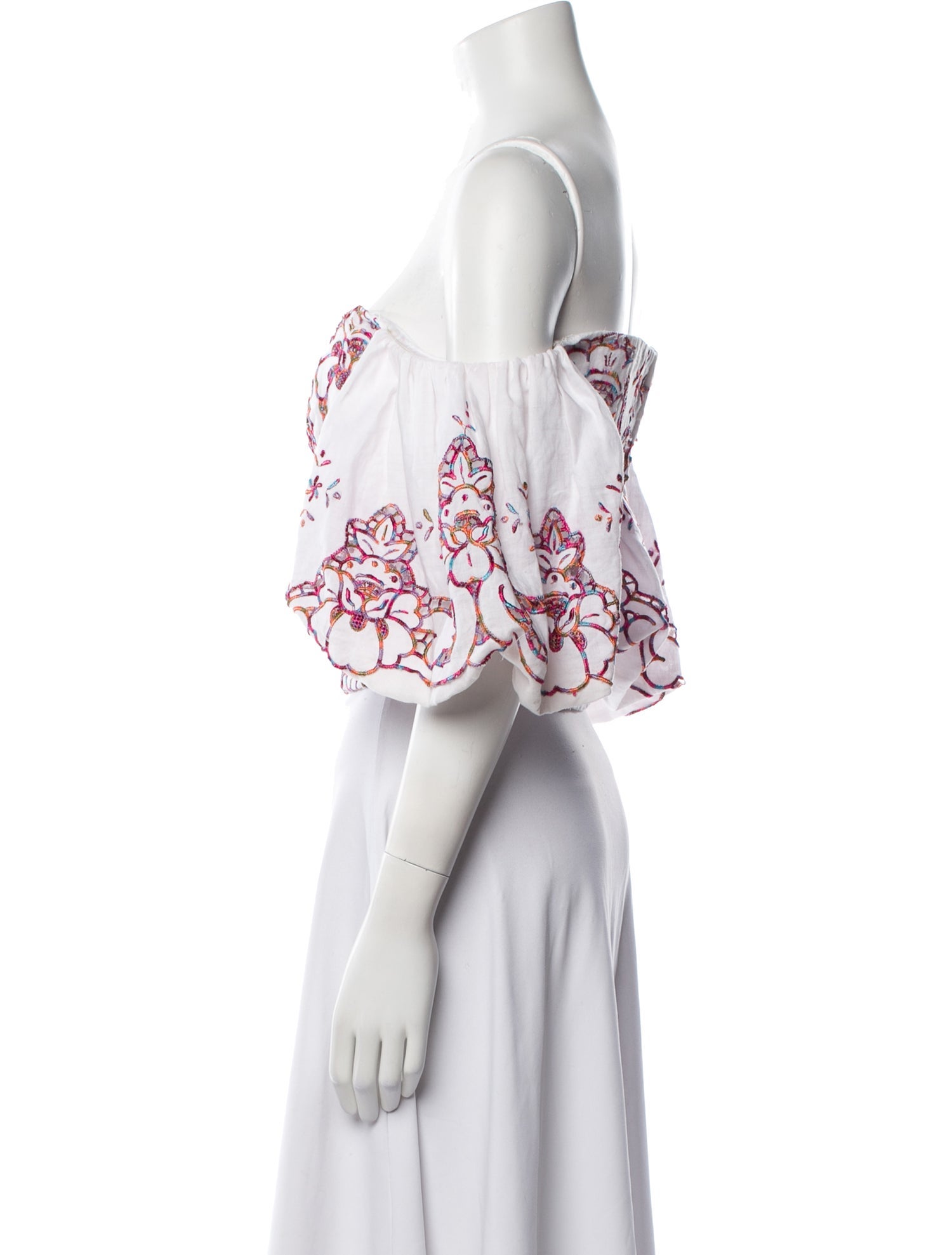 Costarellos Linen Floral Print Crop Top w/ Tags