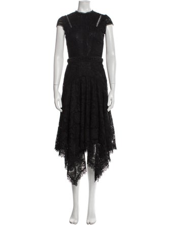 Costarellos Mock Neck Long Dress