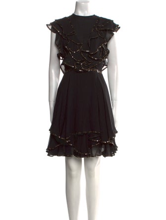 Costarellos Silk Mini Dress