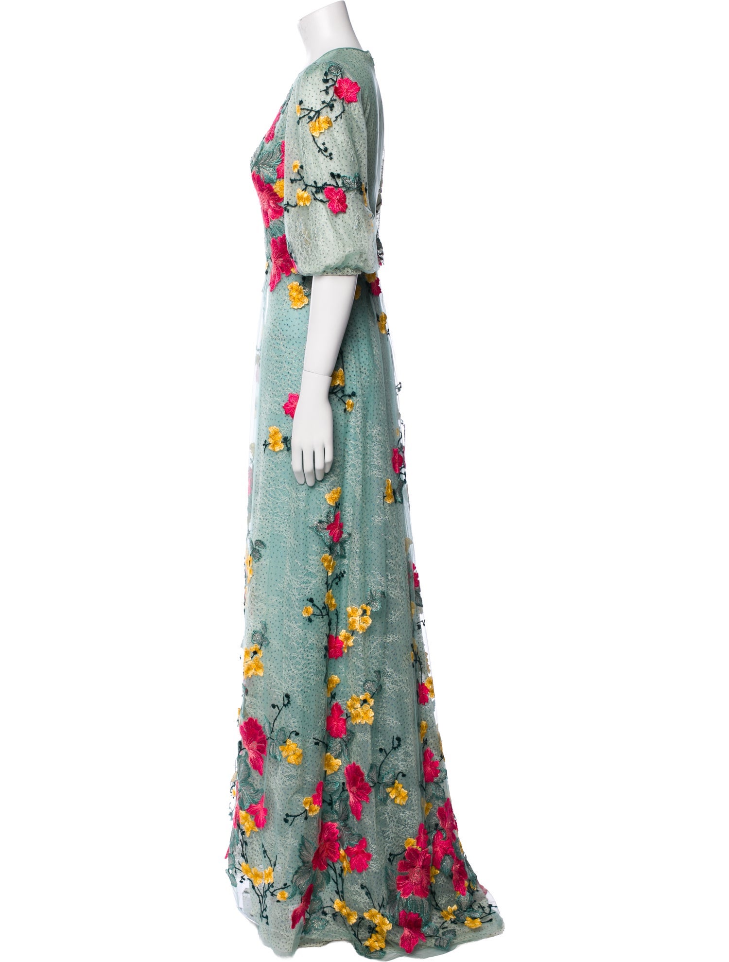 Costarellos Floral Print Long Dress
